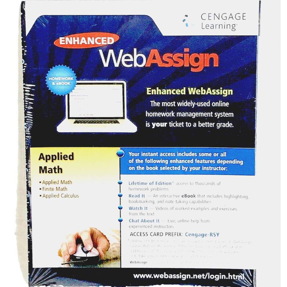 Enhanced WebAssign Applied Math Calculus Cengage Learning NEW Sealed Homework